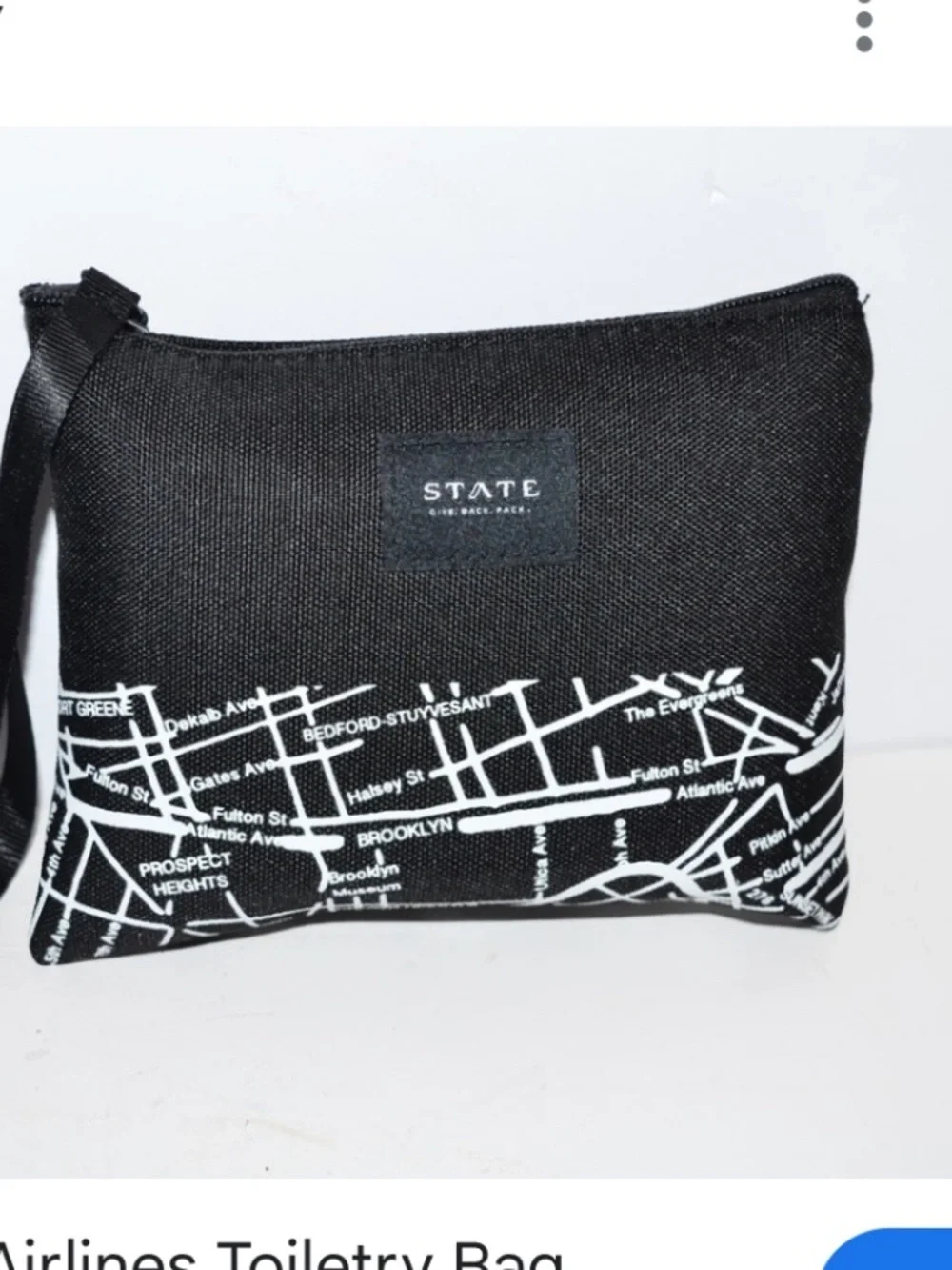 STATE Black and White Map Print Pouch